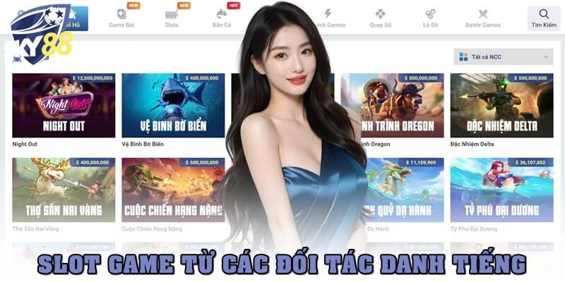 Hàng trăm slot game từ các đối tác phát hành danh tiếng